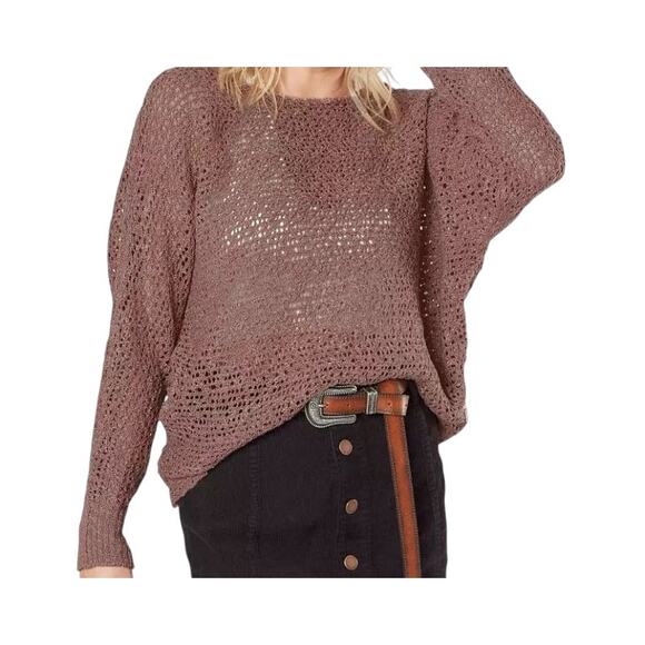 Daytrip by Buckle Open Back Tape Yarn Ash Rose Sweater Small - Picture 1 of 7